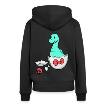 Dino Baby Naissance Coquille d’oeuf de grossesse - Sweat à capuche Premium bio Femme - noir - Dos - Julia (174cm)