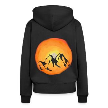 Ensoleillement, Montagnes, Nature sauvage, Rayons de soleil, Montagne - Sweat à capuche Premium bio Femme - noir - Dos - Julia (174cm)