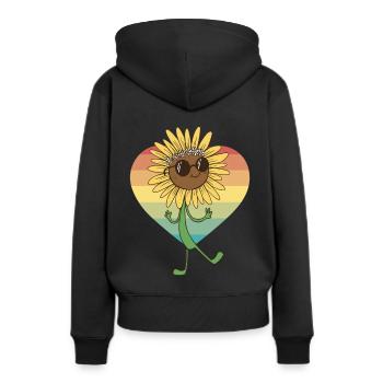 Lunettes de jardin de fleur de tournesol d’été Flora - Sweat à capuche Premium bio Femme - noir - Dos - Julia (174cm)