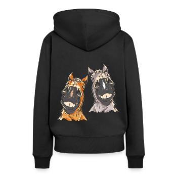 Cheval tête cheval chevaux - Sweat à capuche Premium bio Femme - noir - Dos - Julia (174cm)