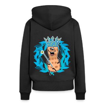 Cacahuètes Royales Cacahuètes Noix Prince Royal - Sweat à capuche Premium bio Femme - noir - Dos - Julia (174cm)