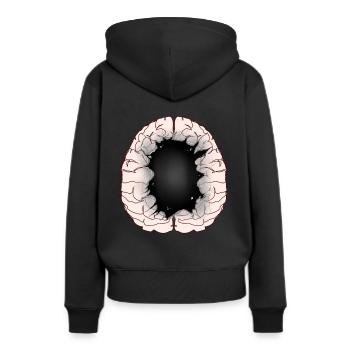 Cerveau Idiot Idiot Cerveau Intelligence - Sweat à capuche Premium bio Femme - noir - Dos - Julia (174cm)