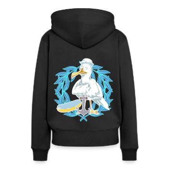 Möwe Möwen Seefahrer Seemänner Lorbeer Matrose - Frauen Premium Bio Hoodie - Schwarz - Hinten - Julia (174cm)