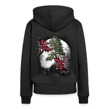 Dragon Dragon Fable Mythe médiéval conte de fées - Sweat à capuche Premium bio Femme - noir - Dos - Julia (174cm)