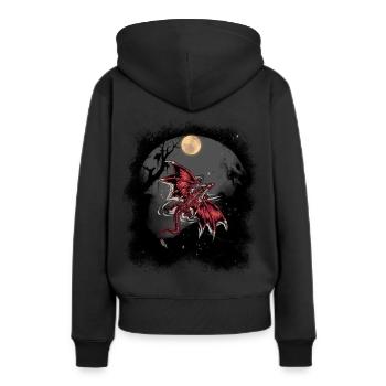 Dragon Dragon Fable Mythe médiéval conte de fées - Sweat à capuche Premium bio Femme - noir - Dos - Julia (174cm)
