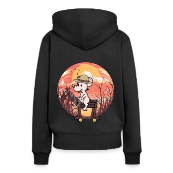 Wild West Mouse Rider Cheval Chevaux - Sweat à capuche Premium bio Femme - noir - Dos - Julia (174cm)