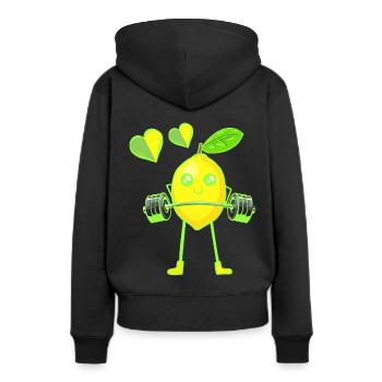 Lemon Weight Exercise Weight GYM Exercise Muscles - Women’s Premium Organic Hoodie - black - Back - Julia (174cm)