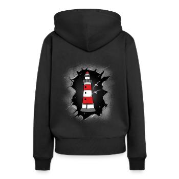 Phares de la côte des phares - Sweat à capuche Premium bio Femme - noir - Dos - Julia (174cm)