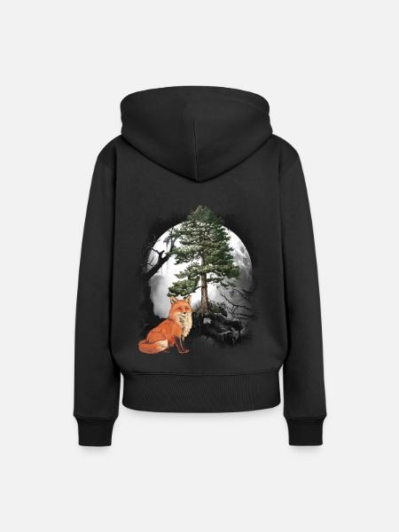 Fuchs Füchse Waldbewohner Waldtiere - Frauen Premium Bio Hoodie - Schwarz