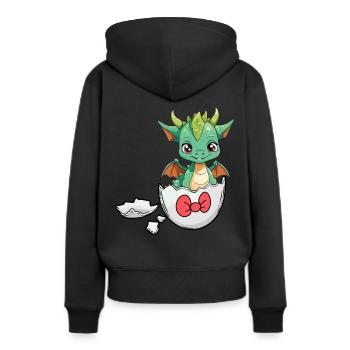 Dragon Dragon Coquille d’oeuf Hatch Bébé Enfant - Sweat à capuche Premium bio Femme - noir - Dos - Julia (174cm)