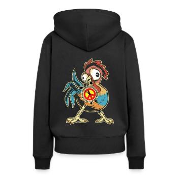 Poulet Coq Paix Réveil Paix Paix Paix Mondiale - Sweat à capuche Premium bio Femme - noir - Dos - Julia (174cm)