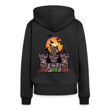 Moyen Âge Château Château Forteresse Enfants Enfant - Sweat à capuche Premium bio Femme - noir - Dos - Julia (174cm)