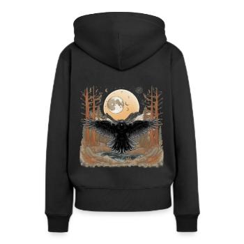 Corbeaux, Corbeaux, Nature, Corbeau, Corbeau - Sweat à capuche Premium bio Femme - noir - Dos - Julia (174cm)