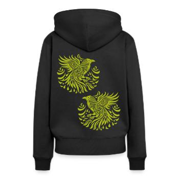 Corbeau Corbeau Oiseaux Corbeaux Occulte Corbeau Corbeau - Sweat à capuche Premium bio Femme - noir - Dos - Julia (174cm)