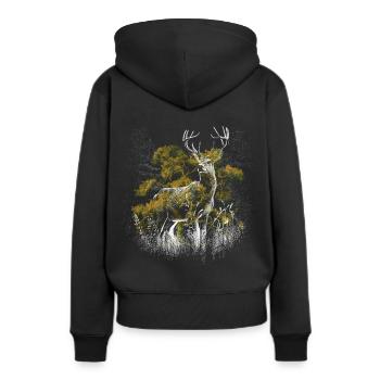 Bois de chevreuil Chevreuil naturel Chevreuil sauvage - Sweat à capuche Premium bio Femme - noir - Dos - Julia (174cm)