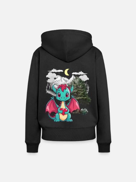 Tiroler Drache Drachen Tirol Gebirge Berge Kind - Frauen Premium Bio Hoodie - Schwarz