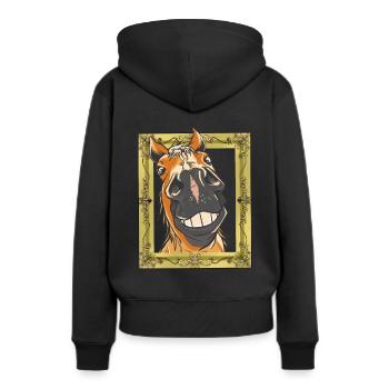 Tête de cheval Cheval Chevaux - Sweat à capuche Premium bio Femme - noir - Dos - Julia (174cm)