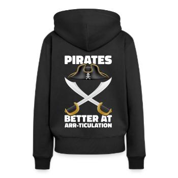 Pirat Totenkopf Freibeuter Piratenschiff - Frauen Premium Bio Hoodie - Schwarz - Hinten - Julia (174cm)