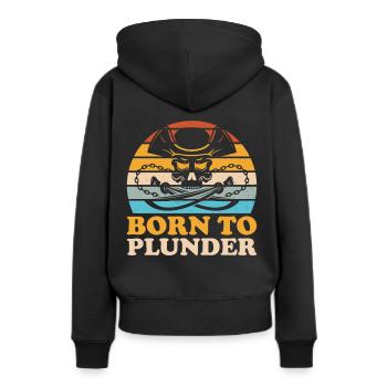Pirat Totenkopf Freibeuter Piratenschiff - Frauen Premium Bio Hoodie - Schwarz - Hinten - Julia (174cm)