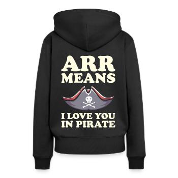 Pirat Totenkopf Freibeuter Piratenschiff - Frauen Premium Bio Hoodie - Schwarz - Hinten - Julia (174cm)