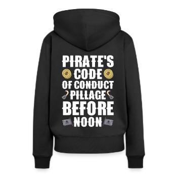 Pirat Totenkopf Freibeuter Piratenschiff - Frauen Premium Bio Hoodie - Schwarz - Hinten - Julia (174cm)