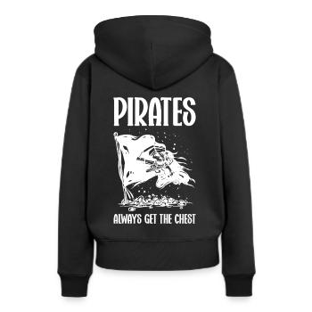 Pirat Totenkopf Freibeuter Piratenschiff - Frauen Premium Bio Hoodie - Schwarz - Hinten - Julia (174cm)