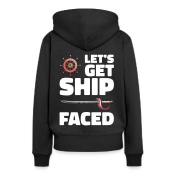 Pirat Totenkopf Freibeuter Piratenschiff - Frauen Premium Bio Hoodie - Schwarz - Hinten - Julia (174cm)