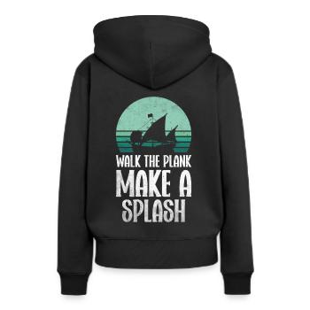 Pirat Totenkopf Freibeuter Piratenschiff - Frauen Premium Bio Hoodie - Schwarz - Hinten - Julia (174cm)