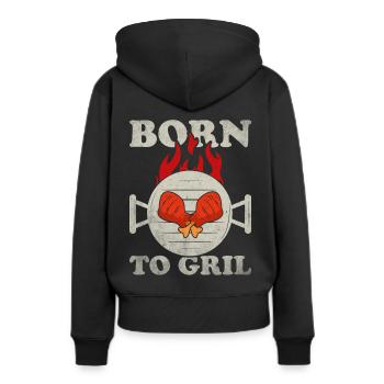 Grillades Barbecue Grillades de fête Barbecue professionnel - Sweat à capuche Premium bio Femme - noir - Dos - Julia (174cm)