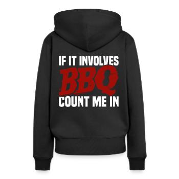 Grillades Barbecue Grillades de fête Barbecue professionnel - Sweat à capuche Premium bio Femme - noir - Dos - Julia (174cm)