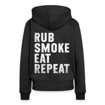 Grillades Barbecue Grillades de fête Barbecue professionnel - Sweat à capuche Premium bio Femme - noir - Dos - Julia (174cm)