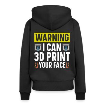Filament d’imprimante 3D Impression 3D Impression 3D Imprimante 3D - Sweat à capuche Premium bio Femme - noir - Dos - Julia (174cm)