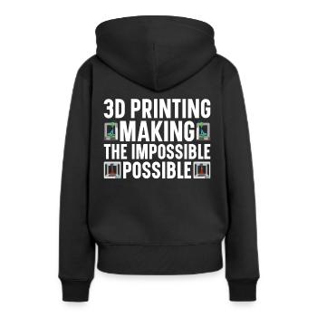 Filament d’imprimante 3D Impression 3D Impression 3D Imprimante 3D - Sweat à capuche Premium bio Femme - noir - Dos - Julia (174cm)