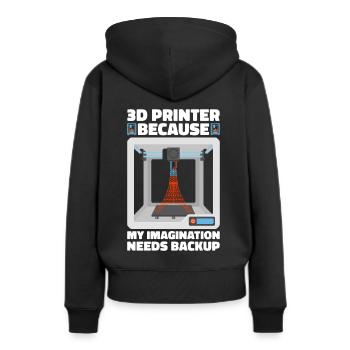 Filament d’imprimante 3D Impression 3D Impression 3D Imprimante 3D - Sweat à capuche Premium bio Femme - noir - Dos - Julia (174cm)
