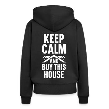 Agent immobilier Courtier immobilier Agent immobilier Agent immobilier - Sweat à capuche Premium bio Femme - noir - Dos - Julia (174cm)