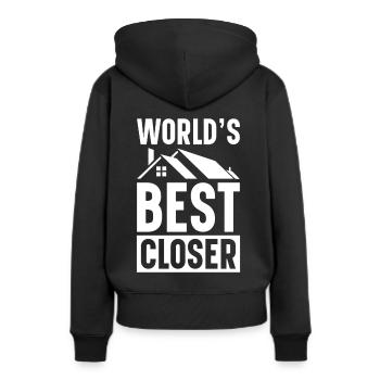 Agent immobilier Courtier immobilier Agent immobilier Agent immobilier - Sweat à capuche Premium bio Femme - noir - Dos - Julia (174cm)