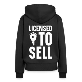 Agent immobilier Courtier immobilier Agent immobilier Agent immobilier - Sweat à capuche Premium bio Femme - noir - Dos - Julia (174cm)