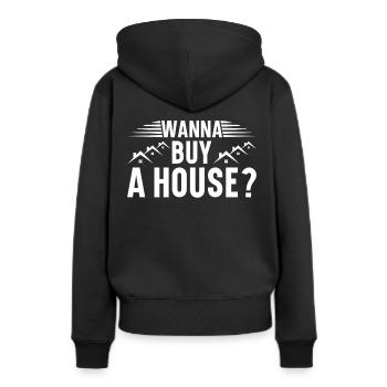 Agent immobilier Courtier immobilier Agent immobilier Agent immobilier - Sweat à capuche Premium bio Femme - noir - Dos - Julia (174cm)