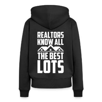 Agent immobilier Courtier immobilier Agent immobilier Agent immobilier - Sweat à capuche Premium bio Femme - noir - Dos - Julia (174cm)