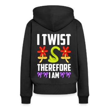 Balloon Twister Ballonkünstler Ballontiere - Frauen Premium Bio Hoodie - Schwarz - Hinten - Julia (174cm)