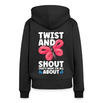 Balloon Twister Ballonkünstler Ballontiere - Frauen Premium Bio Hoodie - Schwarz - Hinten - Julia (174cm)