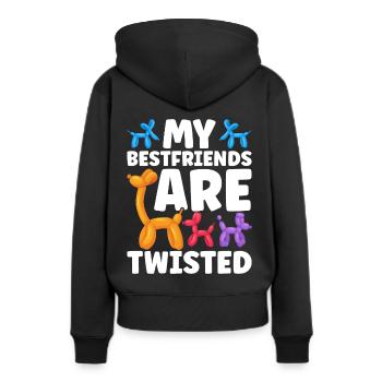 Balloon Twister Ballonkünstler Ballontiere - Frauen Premium Bio Hoodie - Schwarz - Hinten - Julia (174cm)