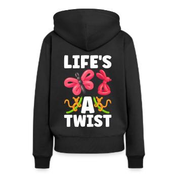 Balloon Twister Ballonkünstler Ballontiere - Frauen Premium Bio Hoodie - Schwarz - Hinten - Julia (174cm)