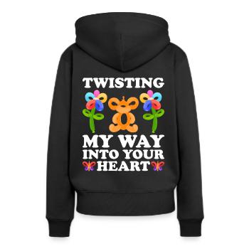 Balloon Twister Ballonkünstler Ballontiere - Frauen Premium Bio Hoodie - Schwarz - Hinten - Julia (174cm)