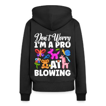 Balloon Twister Ballonkünstler Ballontiere - Frauen Premium Bio Hoodie - Schwarz - Hinten - Julia (174cm)