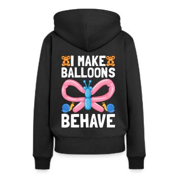 Balloon Twister Ballonkünstler Ballontiere - Frauen Premium Bio Hoodie - Schwarz - Hinten - Julia (174cm)