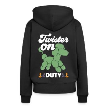 Balloon Twister Ballonkünstler Ballontiere - Frauen Premium Bio Hoodie - Schwarz - Hinten - Julia (174cm)