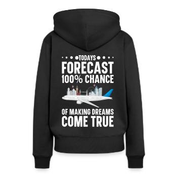 Commis au tourisme Agence de voyages - Sweat à capuche Premium bio Femme - noir - Dos - Julia (174cm)