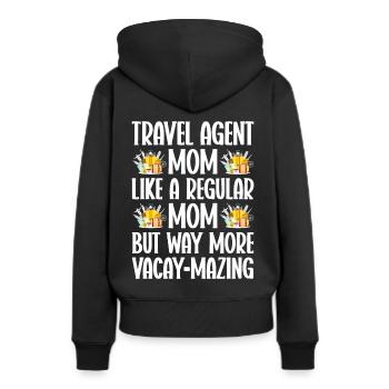 Commis au tourisme Agence de voyages - Sweat à capuche Premium bio Femme - noir - Dos - Julia (174cm)