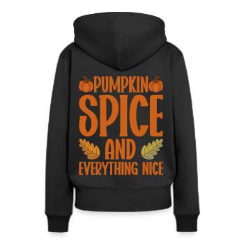 Citrouille Épices Latte Automne Halloween Citrouille Épices Épices - Sweat à capuche Premium bio Femme - noir - Dos - Julia (174cm)